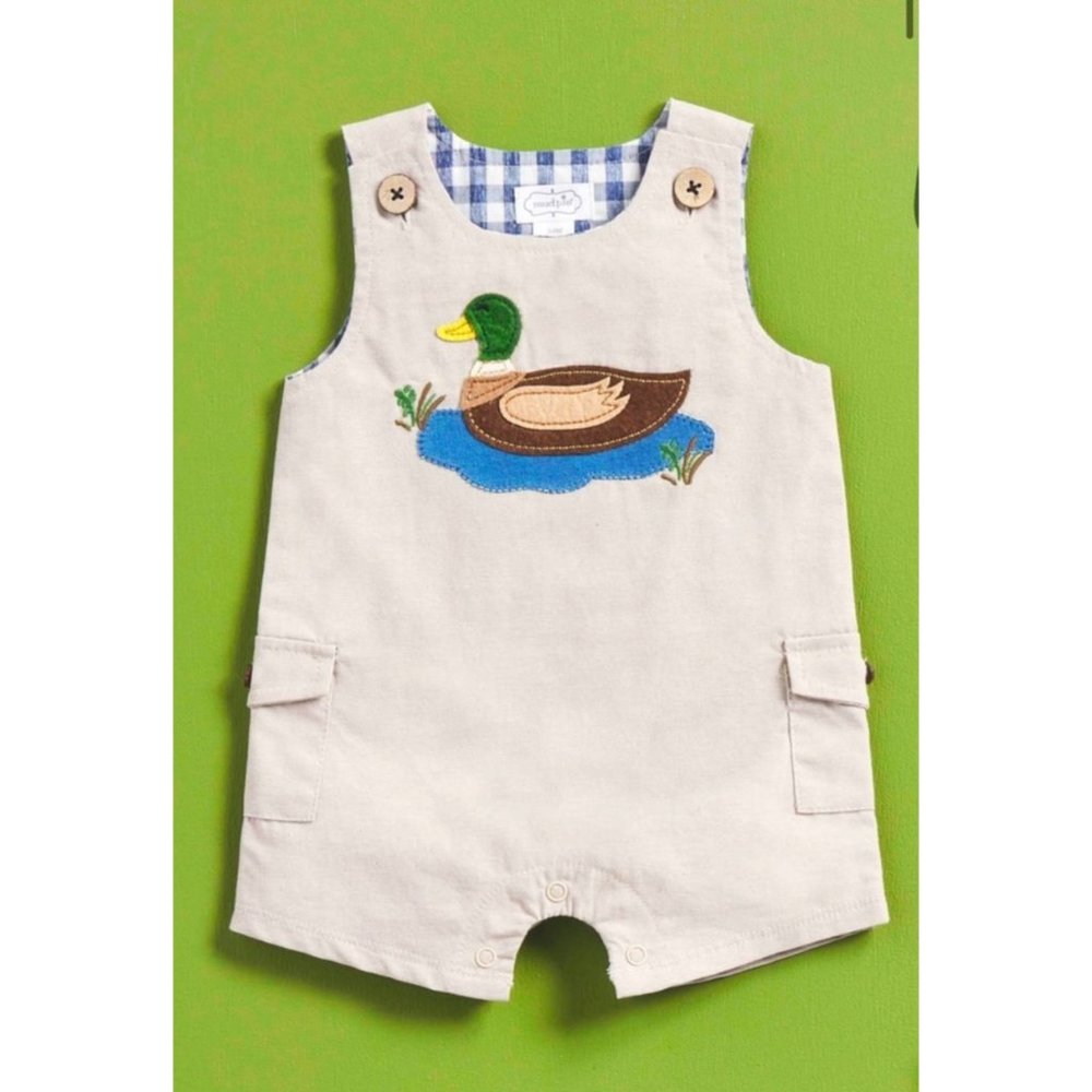 Mud Pie Mallard Duck Jon Jon romper 6-9m NWT - Picture 3 of 4